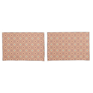 Geometrisches Muster für Retro-rosa und blaue Verr Kissenbezug