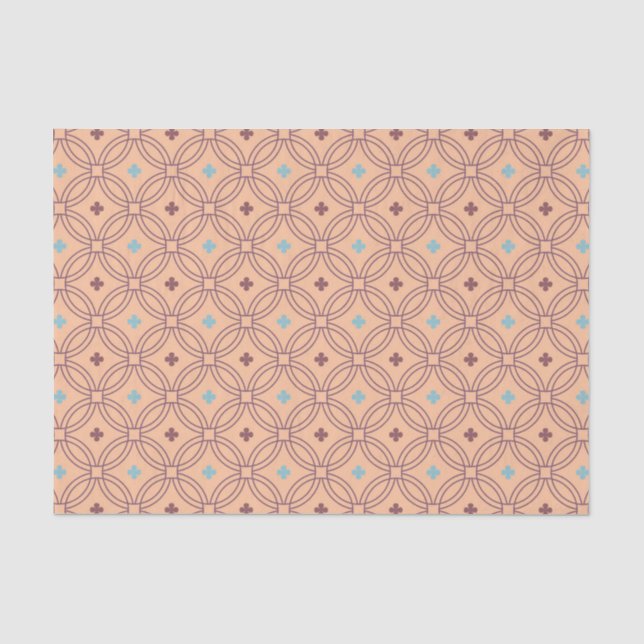 Geometrisches Muster für Retro-rosa und blaue Verr Seidenpapier (Vorderseite)