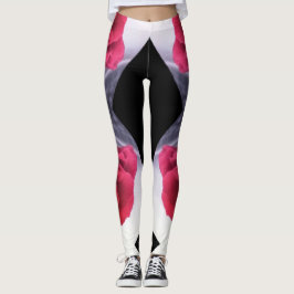 Geometrisches Muster für rote Rosen und schwarze D Leggings