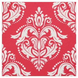 Geometrisches Muster für rote und weiße Floral-Dam Stoff