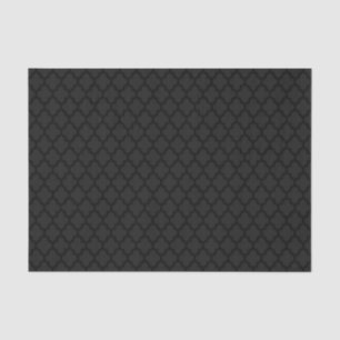 Geometrisches Muster für Schwarz/Grau-Kat-Quatrefo Seidenpapier