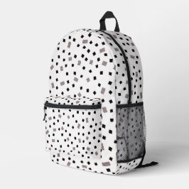 Geometrisches Muster für Schwarz und Weiß Bedruckter Rucksack