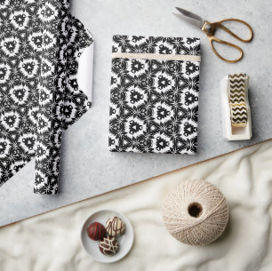 Geometrisches Muster für schwarze und weiße Flöten Geschenkpapier