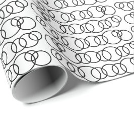 Geometrisches Muster für schwarze und weiße Kreise Geschenkpapier
