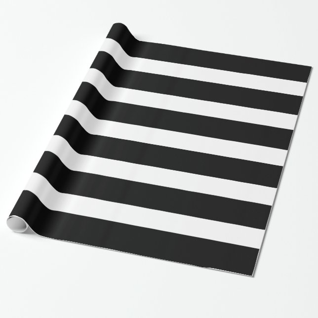 Geometrisches Muster für Schwarzweiß-Streifen Geschenkpapier (Ungerollt)