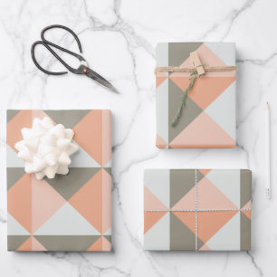 Geometrisches Muster für Taupformen Geschenkpapier Set