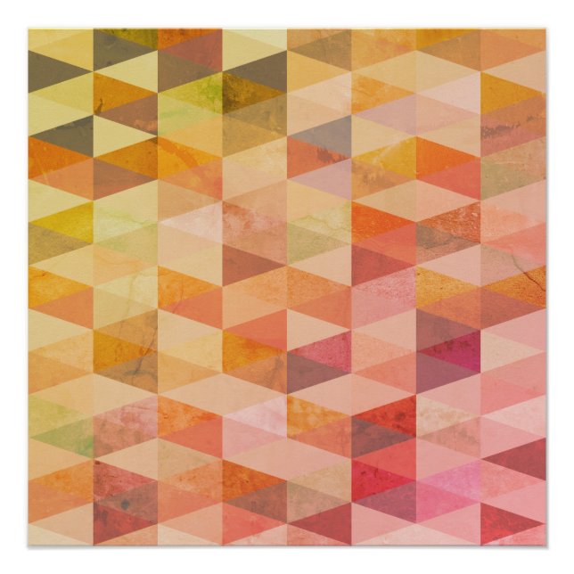 Geometrisches Muster für weiches Dreieck Poster (Vorderseite)