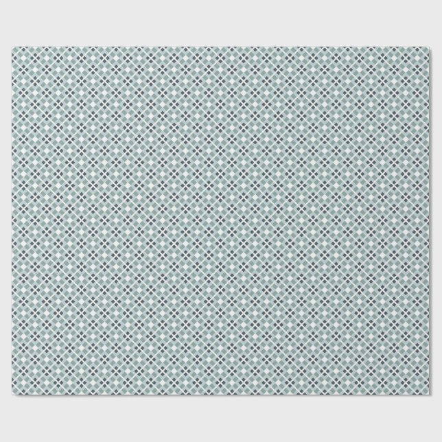 Geometrisches Muster für weiches Grün und Schiefer Geschenkpapier (Flach)