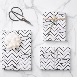 Geometrisches Muster für Zickzack Streifen Geschenkpapier Set