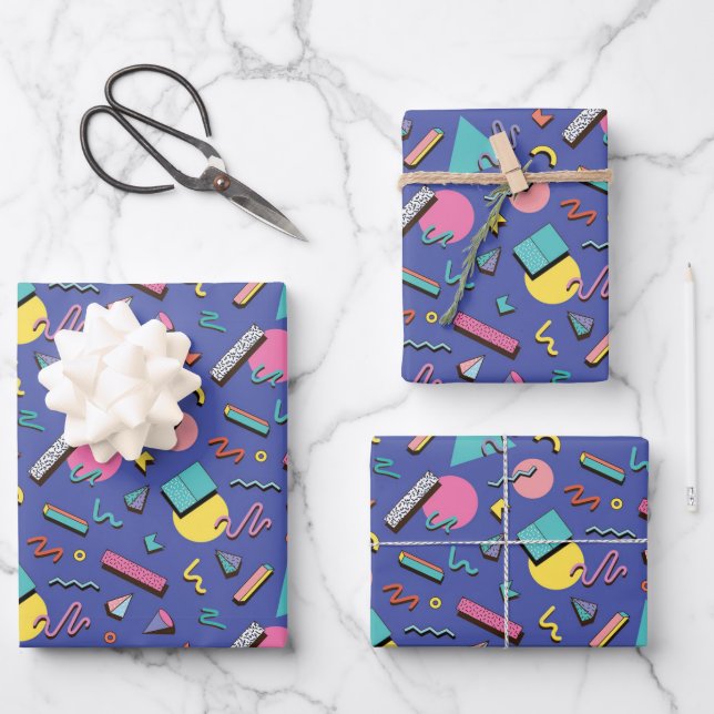 geometrisches Muster Geschenkpapier Set (Vorderseite)