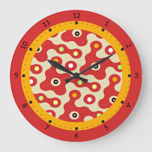 Geometrisches Muster Große Wanduhr (Vorderseite)