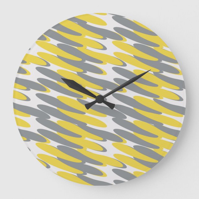 Geometrisches Muster Große Wanduhr (Vorderseite)