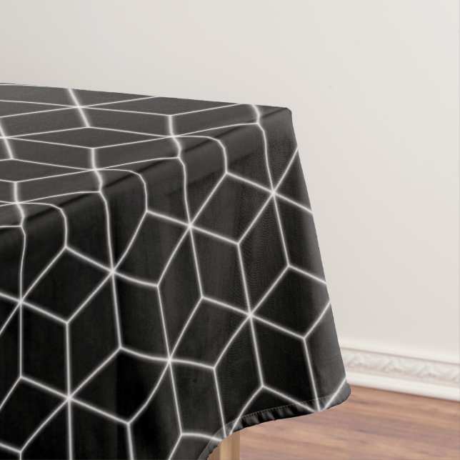 Geometrisches Muster Hexagon Schwarz/Weiß Tischdecke (Beispiel)