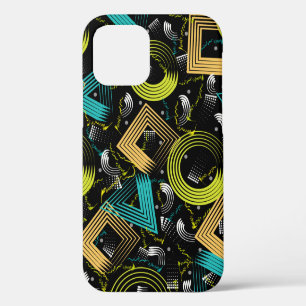 Geometrisches Muster Hintergrund,retro,90er,abstra iPhone 12 Hülle