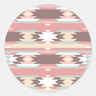 Geometrisches Muster im aztec-Stil 2 Runder Aufkleber