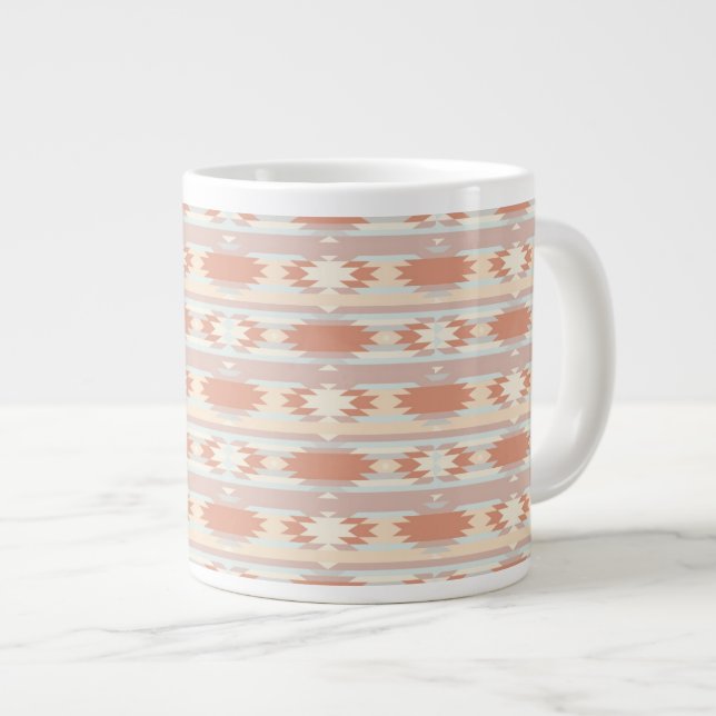 Geometrisches Muster im aztec-Stil 3 Jumbo-Tasse (Vorderseite Rechts)