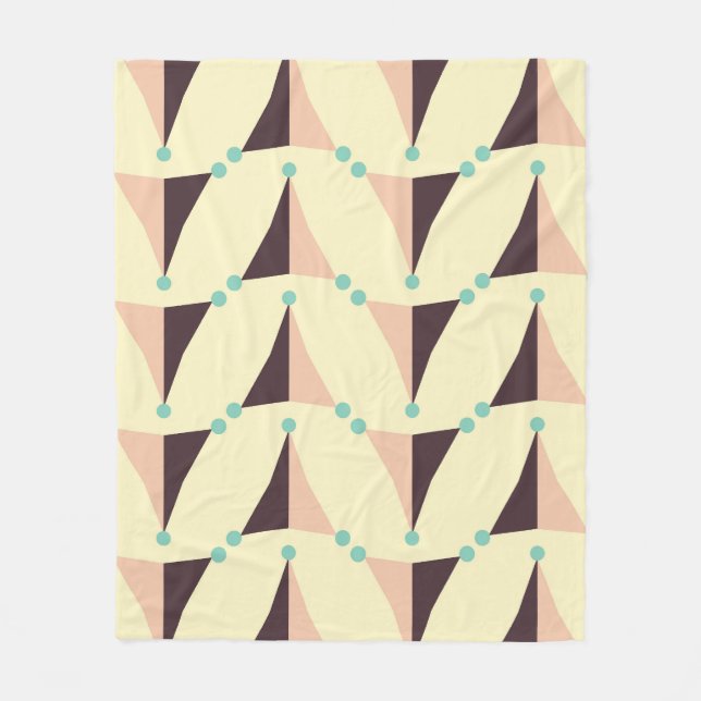 Geometrisches Muster im Retro-Stil Fleecedecke (Vorderseite)
