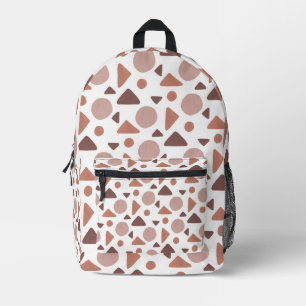 Geometrisches Muster in Beige und Braun, Druck, Nä Bedruckter Rucksack