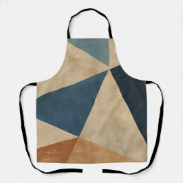 Geometrisches Muster in Blau-, Beige- und Rosttöne Schürze