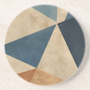 Geometrisches Muster in Blau-, Terrakotta- und Ros Getränkeuntersetzer
