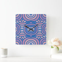 Geometrisches Muster in Blau und Rosa