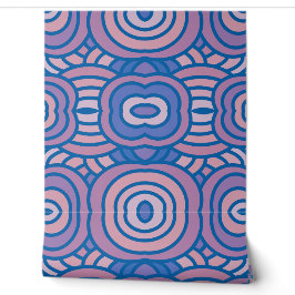 Geometrisches Muster in Blau und Rosa Tapete