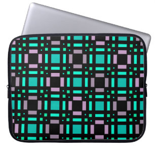 Geometrisches Muster in den Farben grün und geomet Laptopschutzhülle