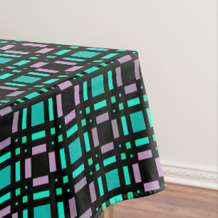 Geometrisches Muster in den Farben grün und geomet Tischdecke
