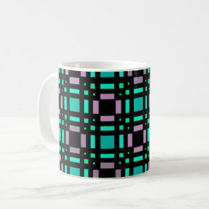 Geometrisches Muster in Grün und geometrischen Far Kaffeetasse