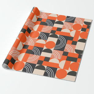 Geometrisches Muster in hellen Farbblöcken. Geschenkpapier