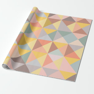 Geometrisches Muster in Herbst- und Herbstsonnentö Geschenkpapier