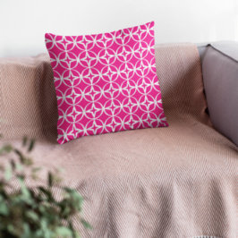 Geometrisches Muster in Hot Pink Kissen