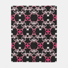 Geometrisches Muster in Rosa, Weiß und Lila. Fleecedecke