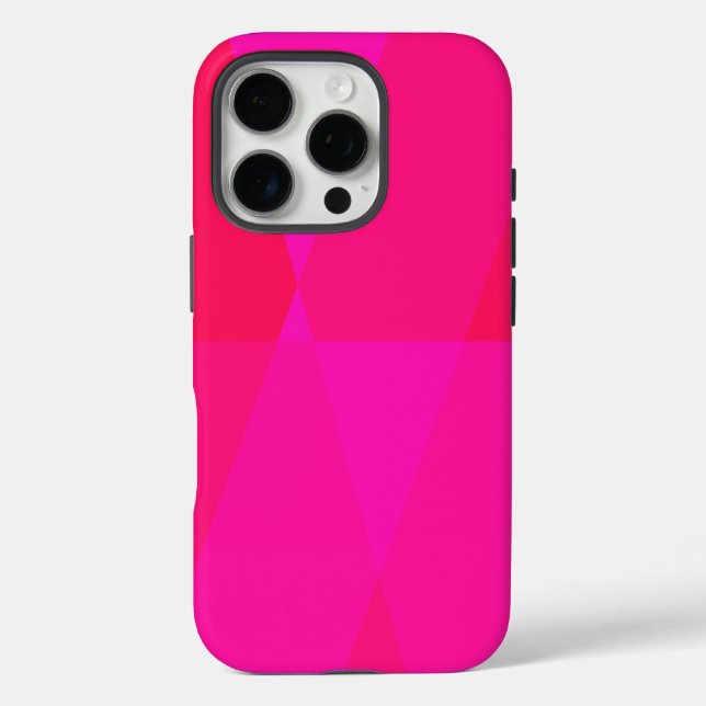 Geometrisches Muster in Rot und Rosa iPhone 16 Pro Hülle (Rückseite)