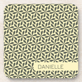 geometrisches Muster in Sandtönen Getränkeuntersetzer