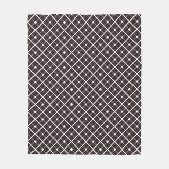 Geometrisches Muster in Schwarz und Braun Fleecedecke (Vorderseite)