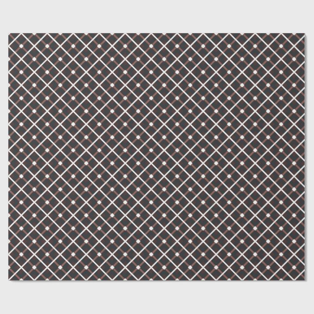 Geometrisches Muster in Schwarz und Braun Geschenkpapier (Flach)