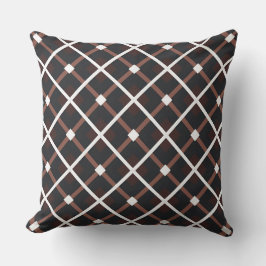 Geometrisches Muster in Schwarz und Braun Kissen