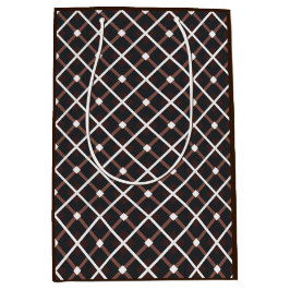 Geometrisches Muster in Schwarz und Braun Mittlere Geschenktüte
