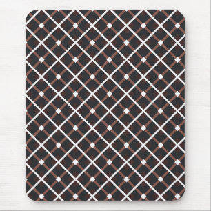 Geometrisches Muster in Schwarz und Braun Mousepad