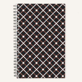 Geometrisches Muster in Schwarz und Braun Notizbuch
