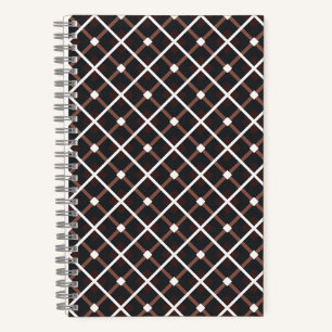 Geometrisches Muster in Schwarz und Braun Notizbuch