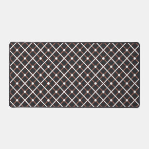 Geometrisches Muster in Schwarz und Braun Schreibtischunterlage