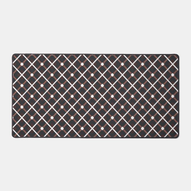 Geometrisches Muster in Schwarz und Braun Schreibtischunterlage (Vorderseite)