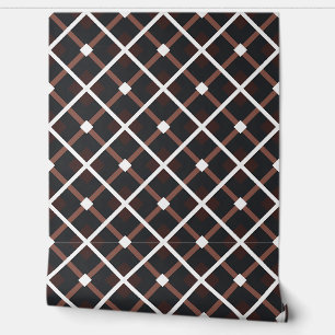 Geometrisches Muster in Schwarz und Braun Tapete