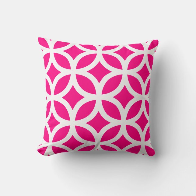 Geometrisches Muster-Kissen im Pink Kissen (Vorderseite)