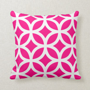 Geometrisches Muster-Kissen im Pink Kissen
