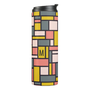 Geometrisches Muster, kundenspezifisch, monogramm Thermosbecher