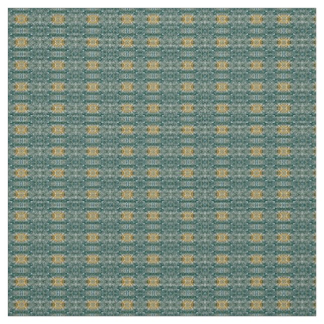Geometrisches Muster Kupfer-Türkisgewebe Stoff (Muster)