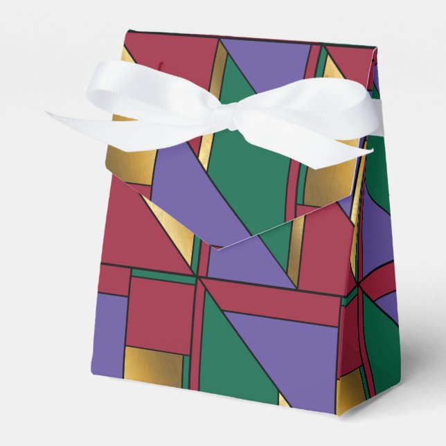 Geometrisches Muster, Lila-grün Geschenkschachtel (Vorderseite)